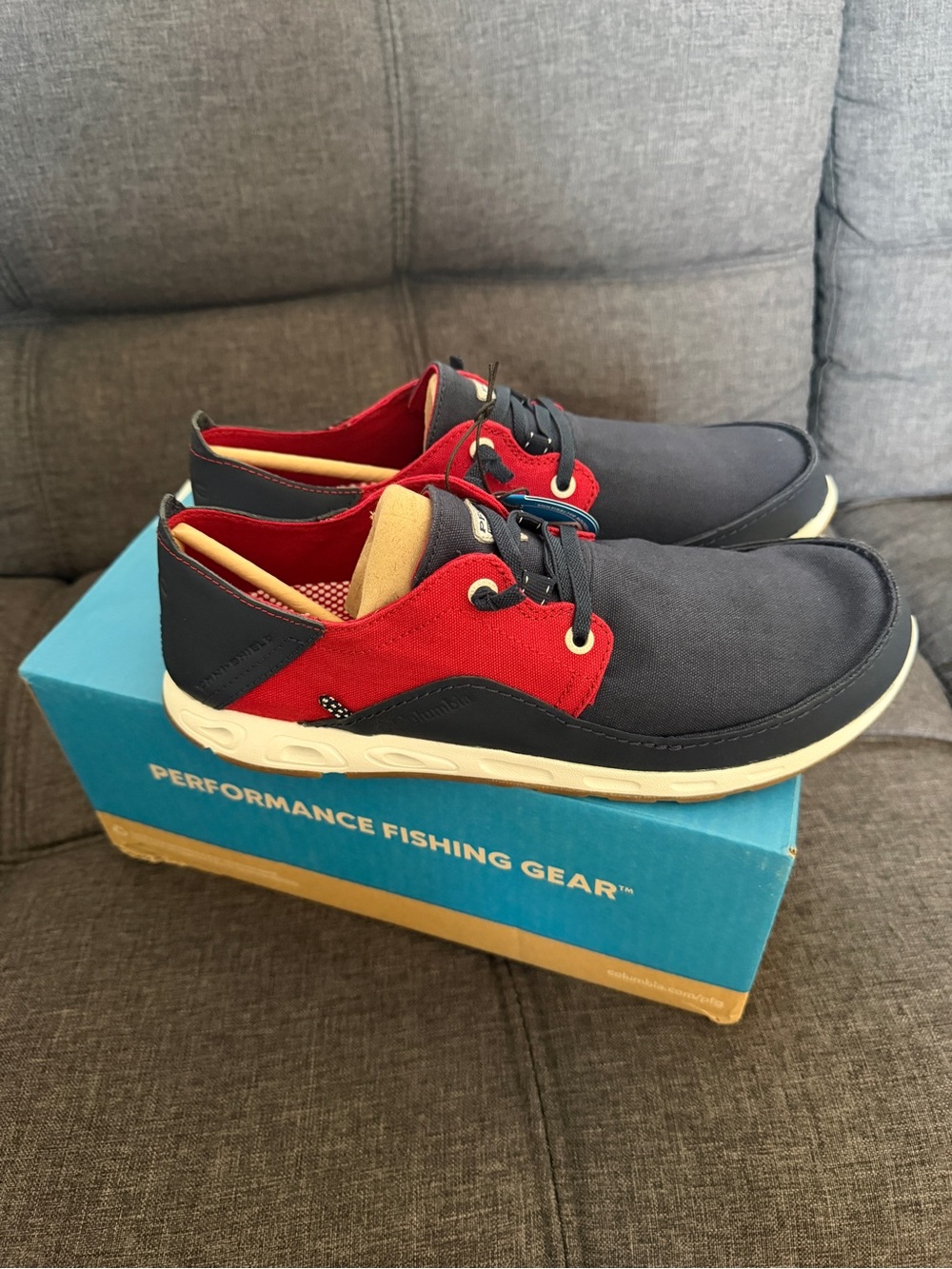 Men's Navy and Red Casual Boat Shoes